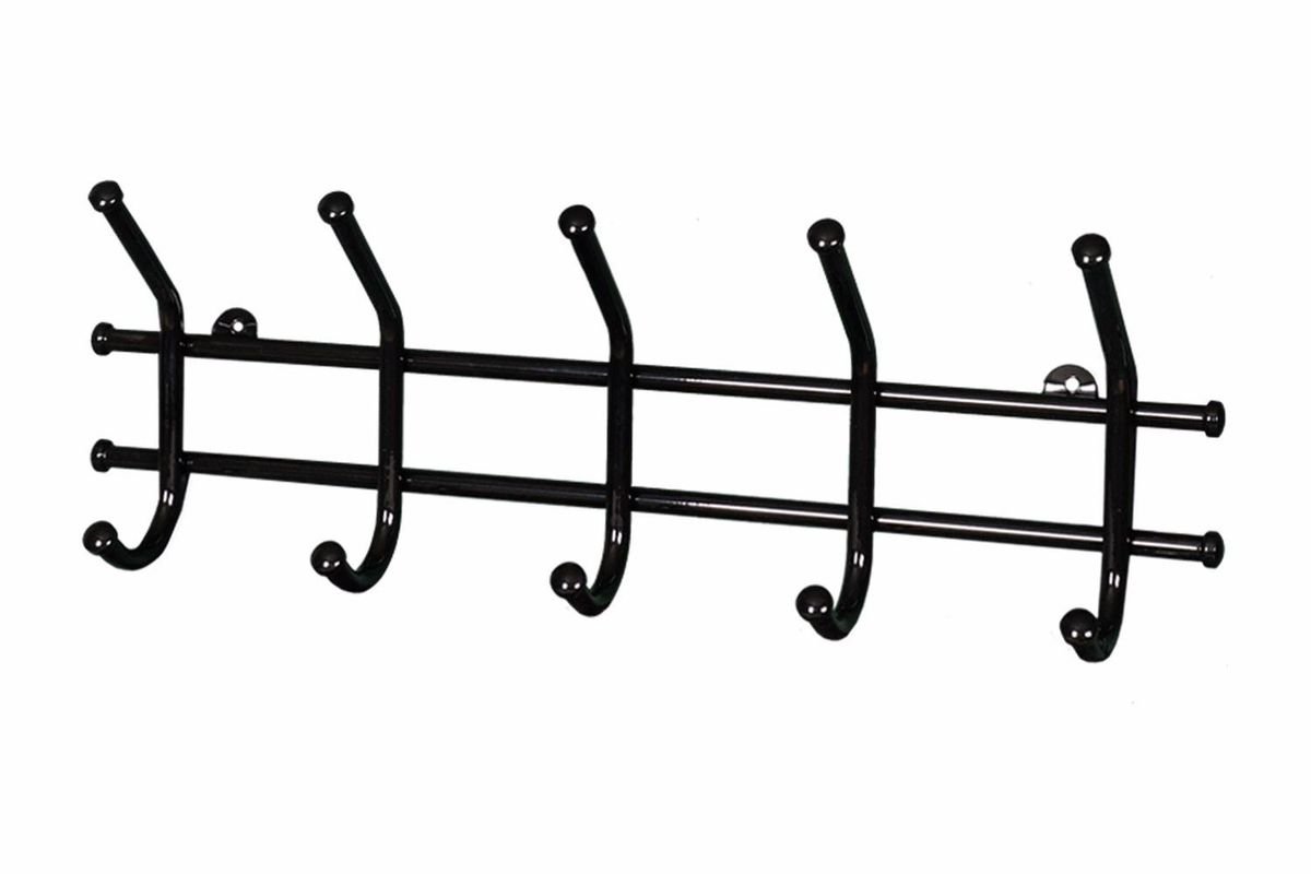 1205 Вешалка для одежды 5 крючков (черный муар)