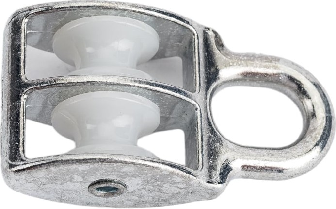 7-0018000 Блок для троса двойной оцинк. (нейлон.шкив) 15мм (1 шт) Э