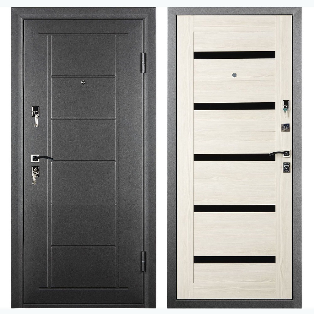 Дверь входная СТАЙЛ бел.дуб темное матовое