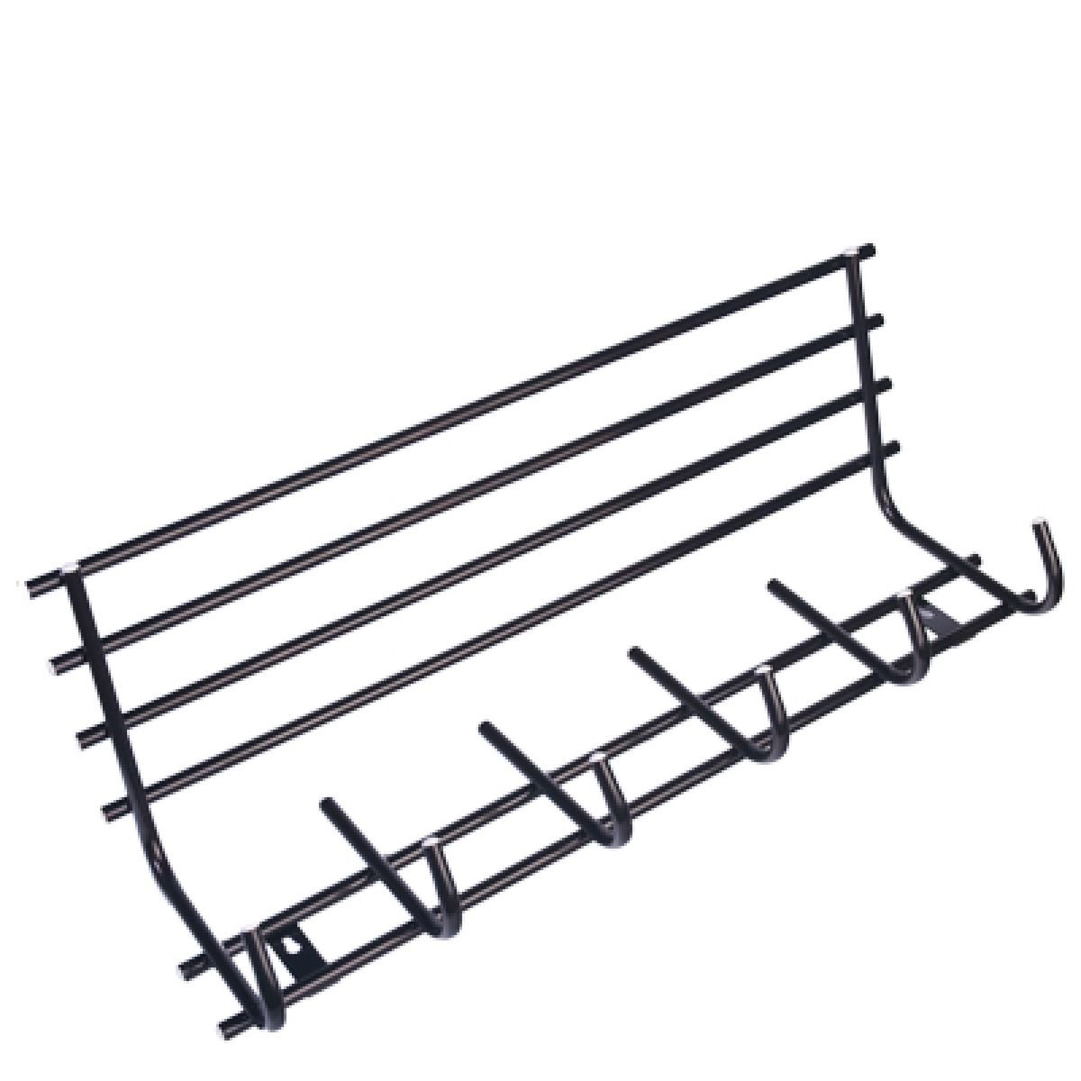 1210 Вешалка для одежды 6 крючков с полкой (черный)