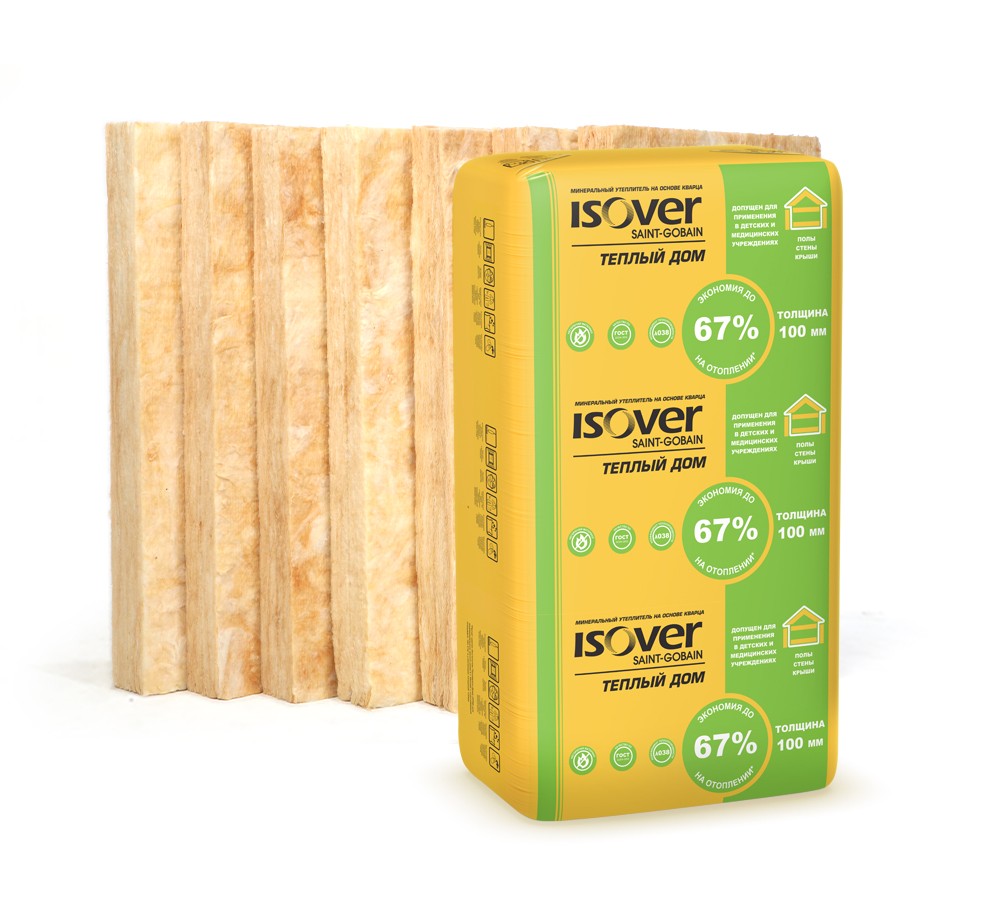 Утеплитель Изовер Теплый Дом 100х610х1170мм 5кв.м 7шт-уп