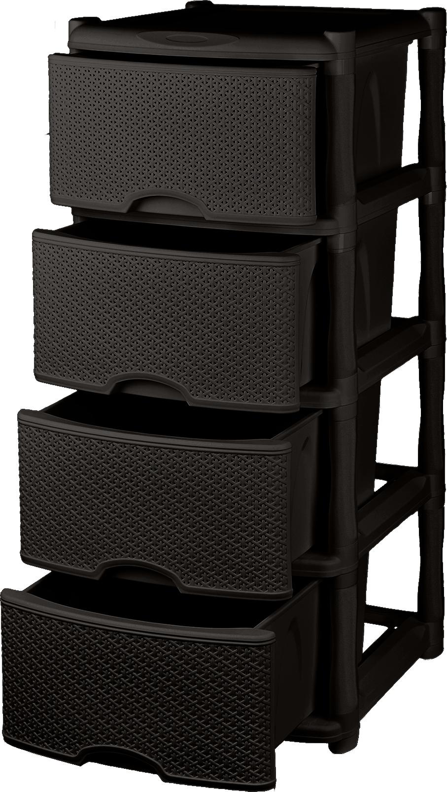 KL377312011 Комод Keeplex Rattan четырехсекционный 48х41х94,5см темный каштан