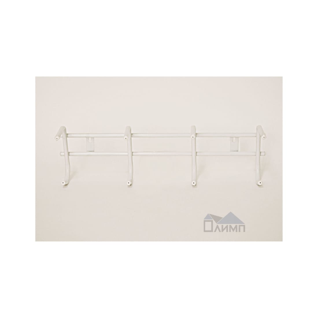 1204 Вешалка для одежды 4 крючка (белый)