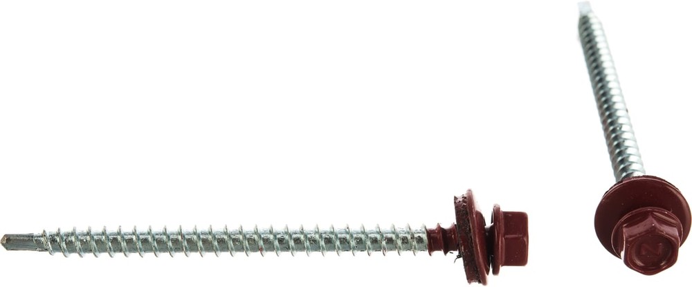 124652 Саморез КРсв. 4,8х70 RAL-3011 (тем.-красн.) (30шт) - коробка с ок. СФ