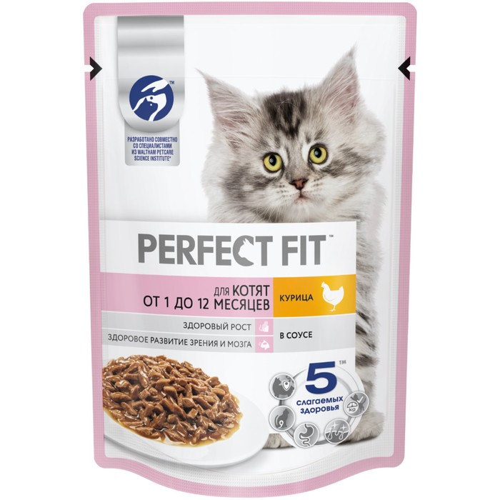 7865040 Влажный корм Perfect Fit для котят курица пауч 75г