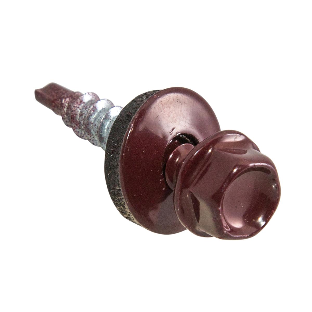 304550 Саморез КРсв. 4,8х28 RAL-3005 (вин.-красн.) (60шт) - коробка с ок Э