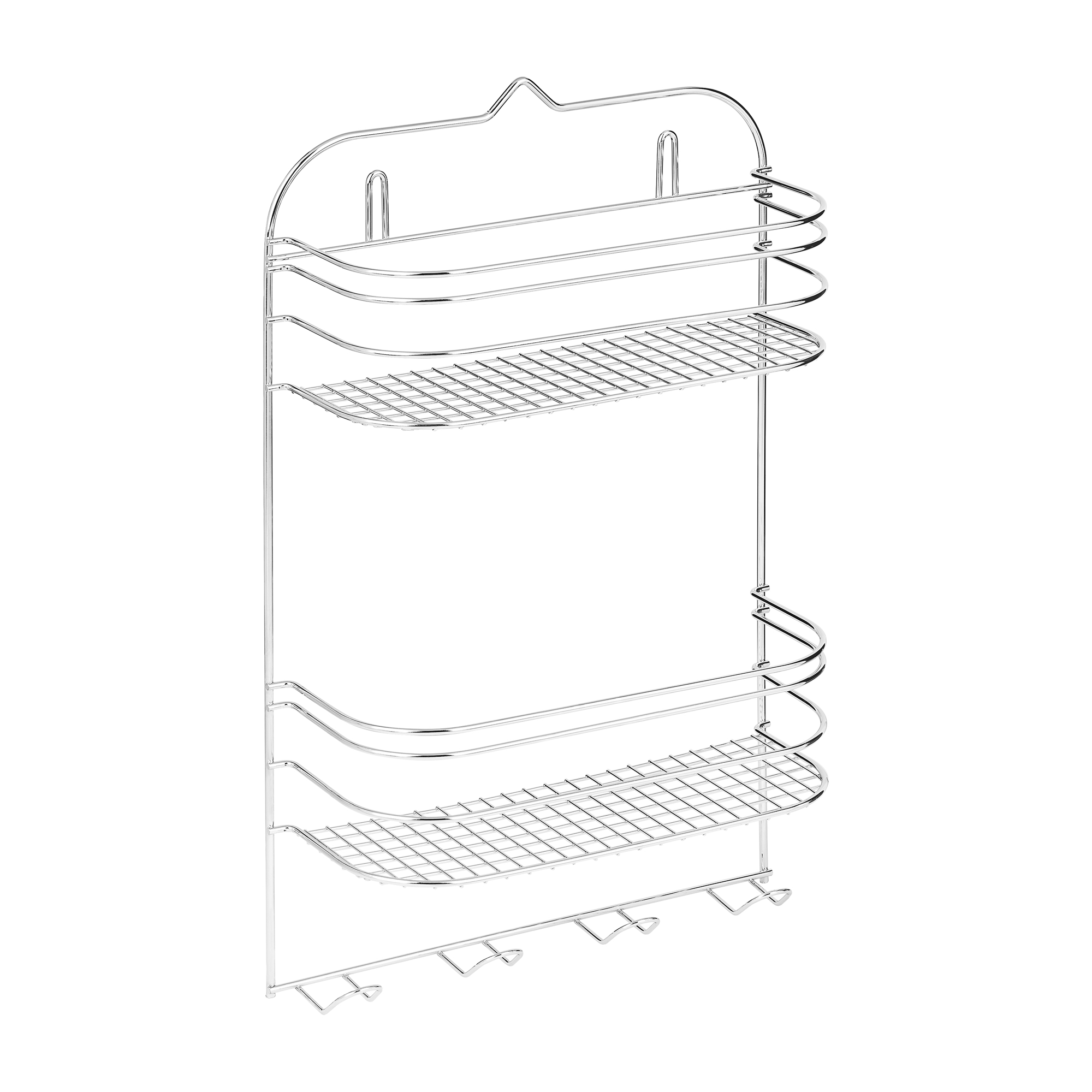501-002-03 Полка 2-х ярусная настенная прямоугольная 29,5х46х11,5см