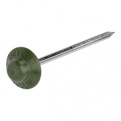 Гвозди Ондулин с литой шляпкой зеленые 3,1х70мм 100шт-уп