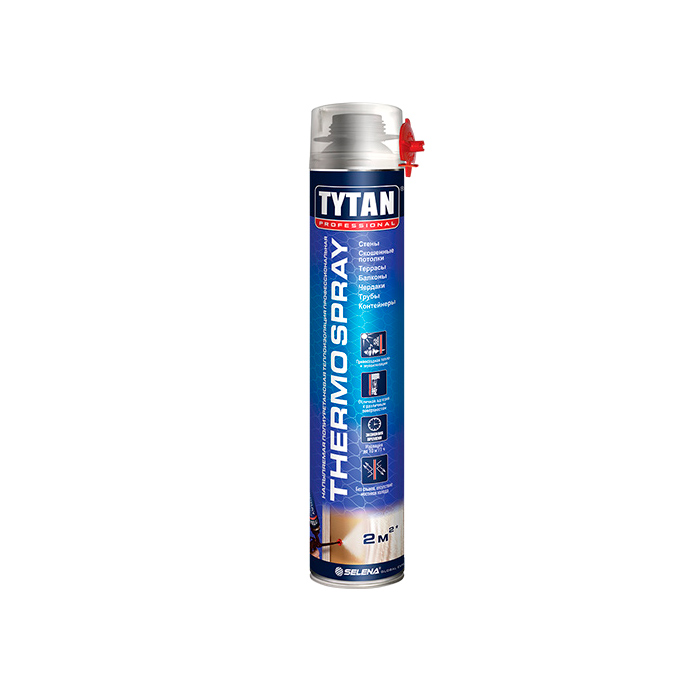 15157 Теплоизоляция Tytan Professional THERMOSPRAY напыляемая полиуретановая  профессиональная, 870 мл