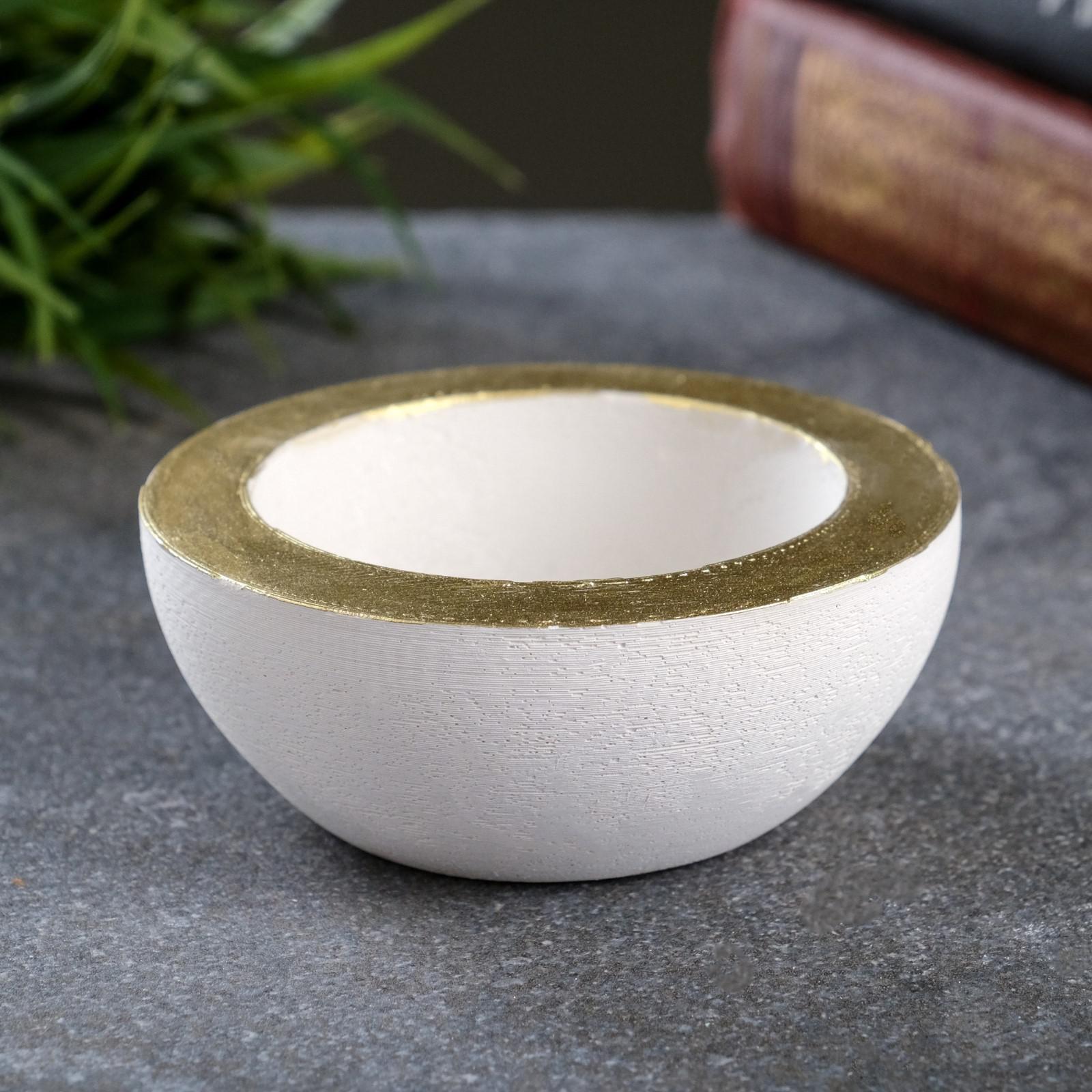 Подсвечник Полусфера белый с золотом