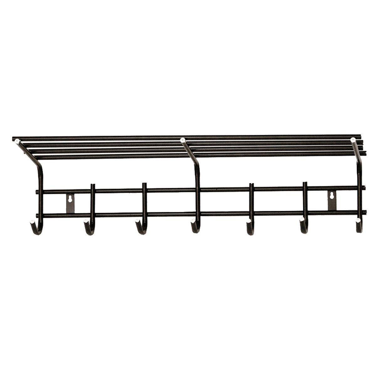 1208 Вешалка для одежды 7 крючков с полкой  (антик медь)