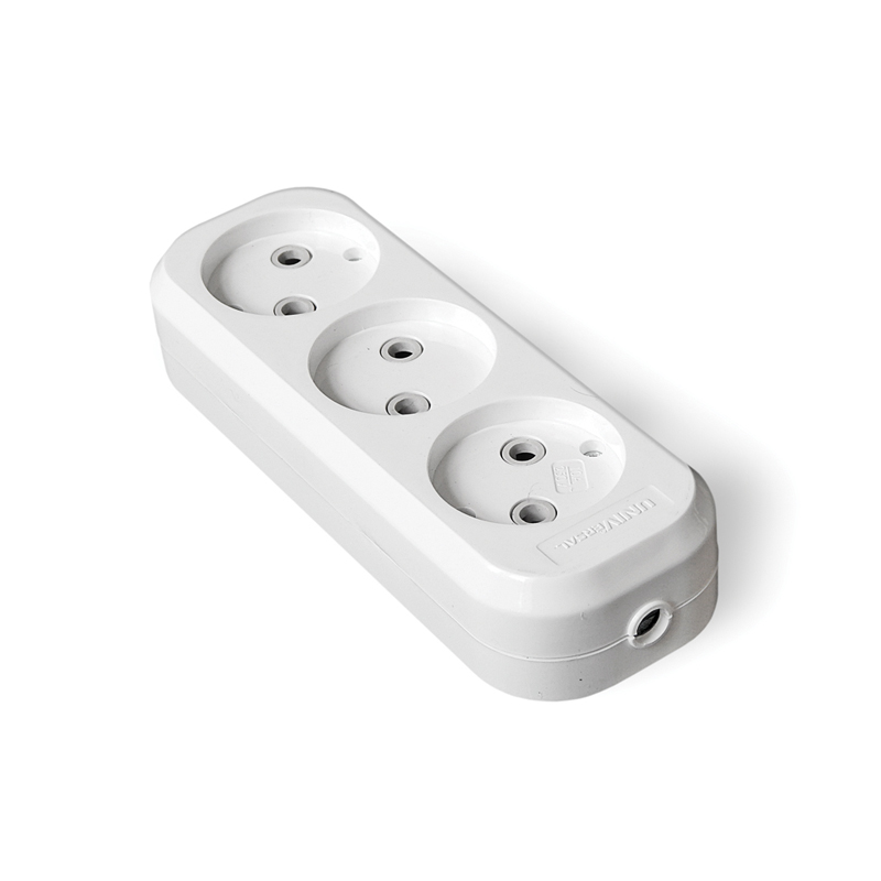 Е203 Колодка UNIVersal 3 гн. б-з AБС-пластик (еврослот)