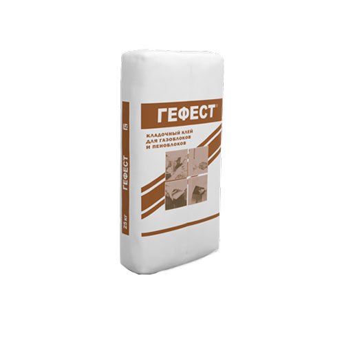 Кладочный клей ГЕФЕСТ для блоков из газо-, пено-, ячеистого бетона 25 кг