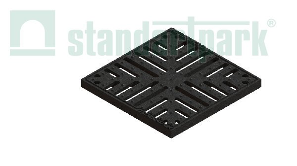 3334 Решетка к дождеприемнику, Polymax Basic 278x278x22, чугунная снежинка