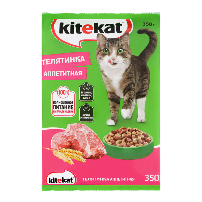 1180498 Сухой корм KiteKat Аппетитная телятинка для кошек 350г