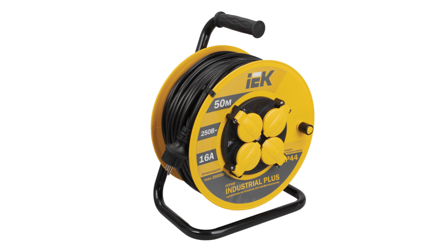 WKP15-16-04-50-44 Удлинитель силовой ИЭК 50м 4гн УК50 (IP44 4 места50м ПВС 3х1,5) INDUSTRIAL PLUS