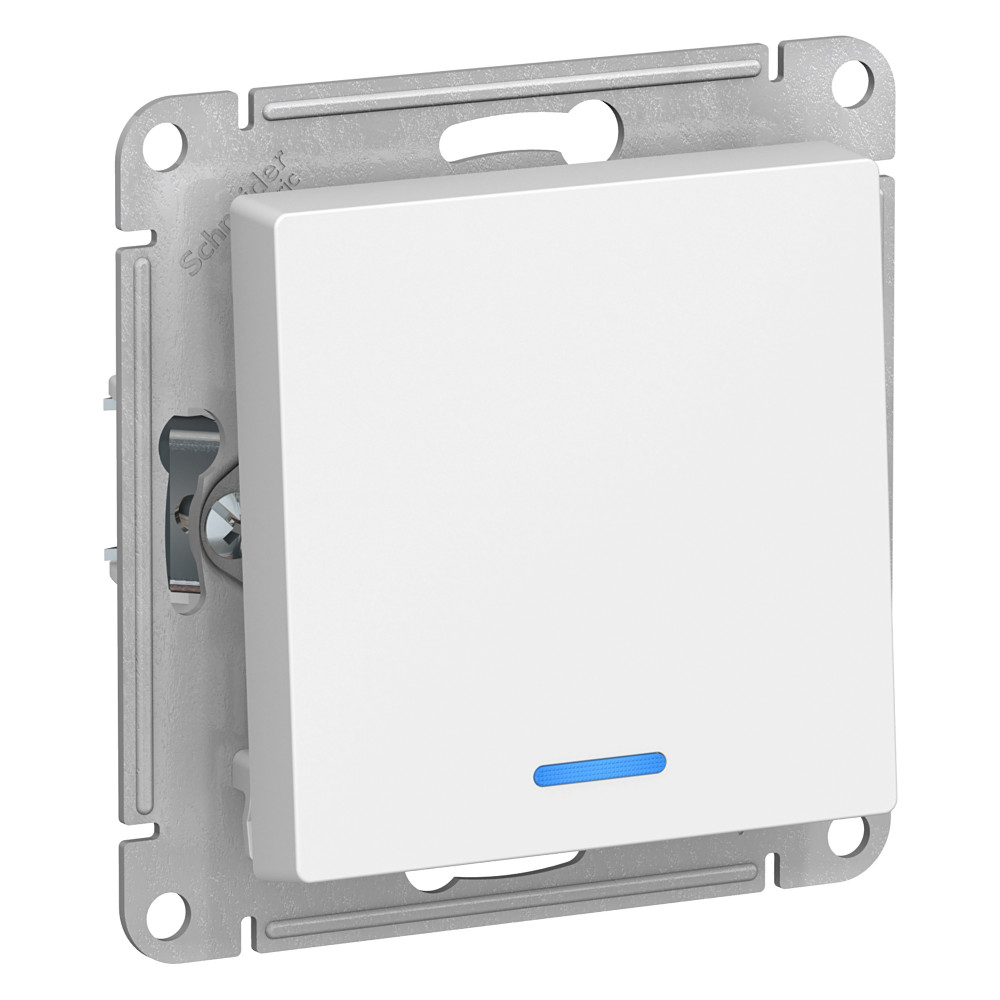 ATN000113 AtlasDesign белый Выключатель СП 1кл. с подсветкой 1а 10АХ механизм SchE