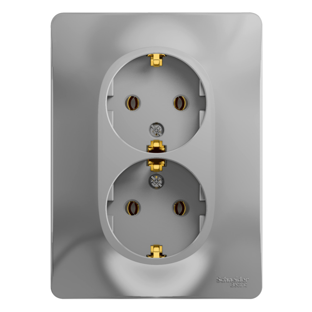 GSL000324 GLOSSA Алюминий в сборе Розетка СП 2м с заземлением 16А