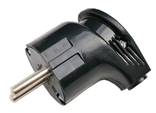 4690612009049 Вилка угловая с заземлением 16А черная 4210 IN HOME