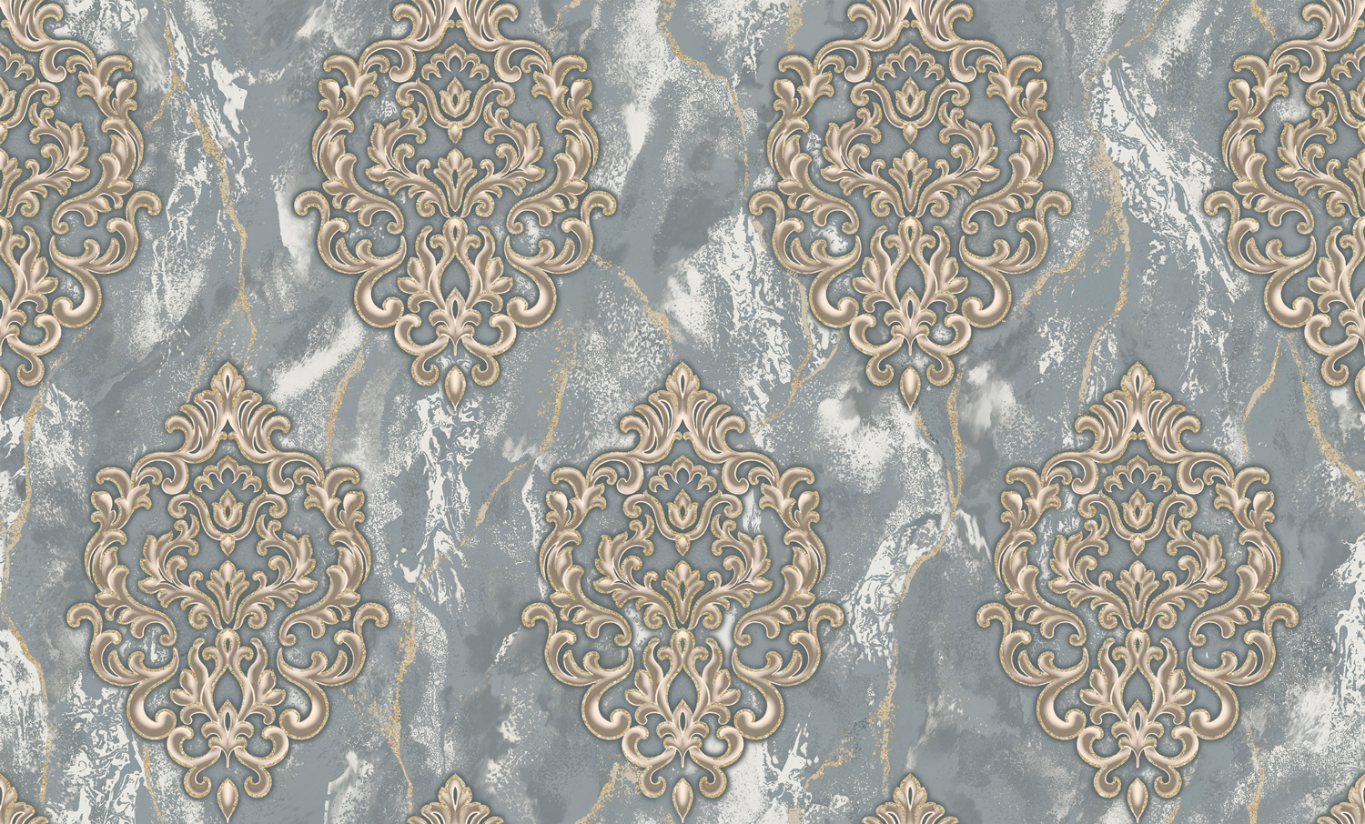 8638-29 Обои флизелиновые BOTICCELLI мотив т-серый-золотой 1,06х10,05м