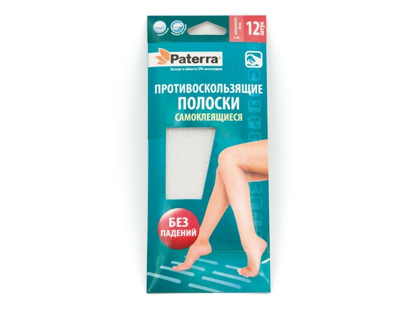 408-015 Полоски противоскользящие самокл. для ванной комнаты, 2х20см, PATERRA