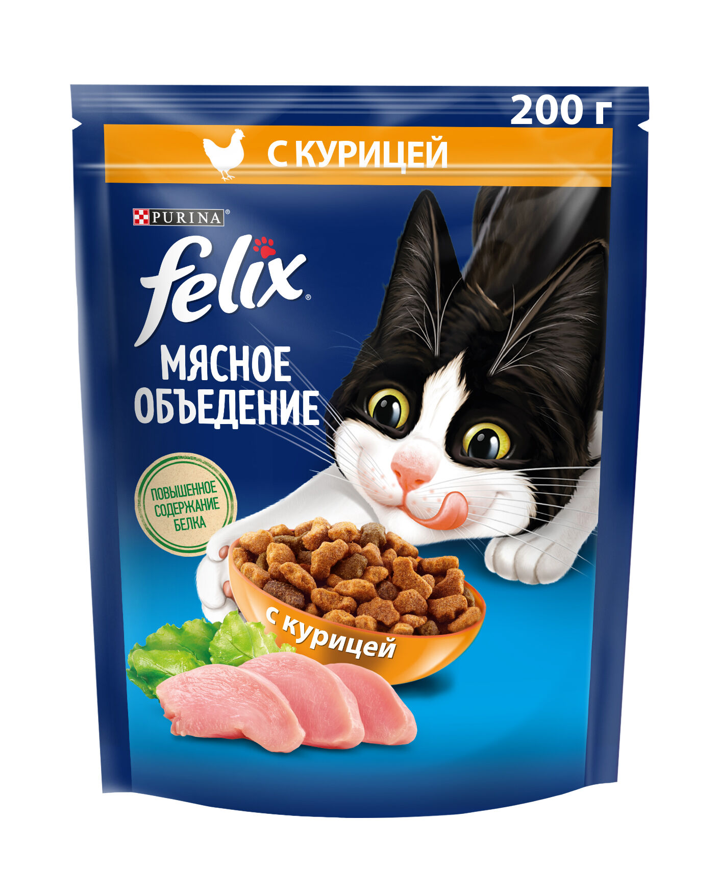 12568393 Корм сухой FELIX Мясное объедение с курицей 200гр