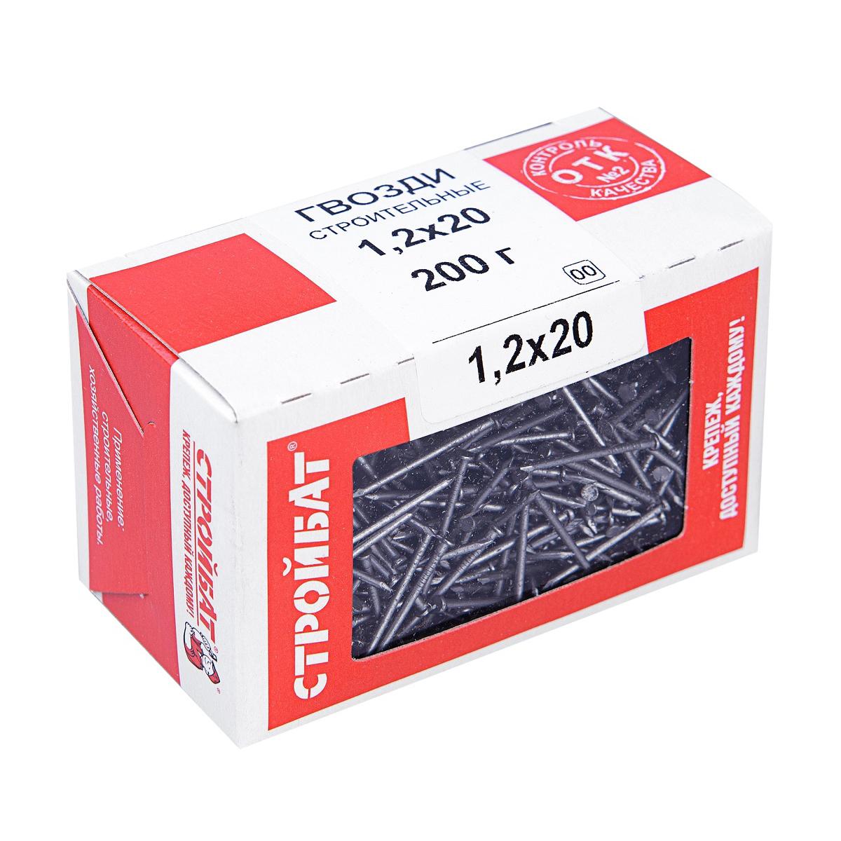 000751 Гвоздь строительный 1,2х20мм  (200 г) - пакет Э