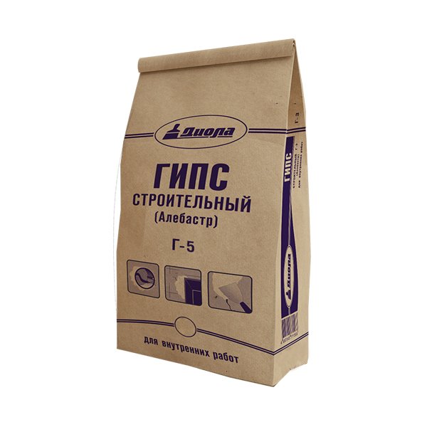 Алебастр Г-5 (гипс строительный)  5 кг Диола
