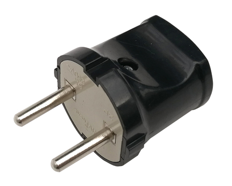 4690612009032 Вилка прямая 10А черная 4242 IN HOME