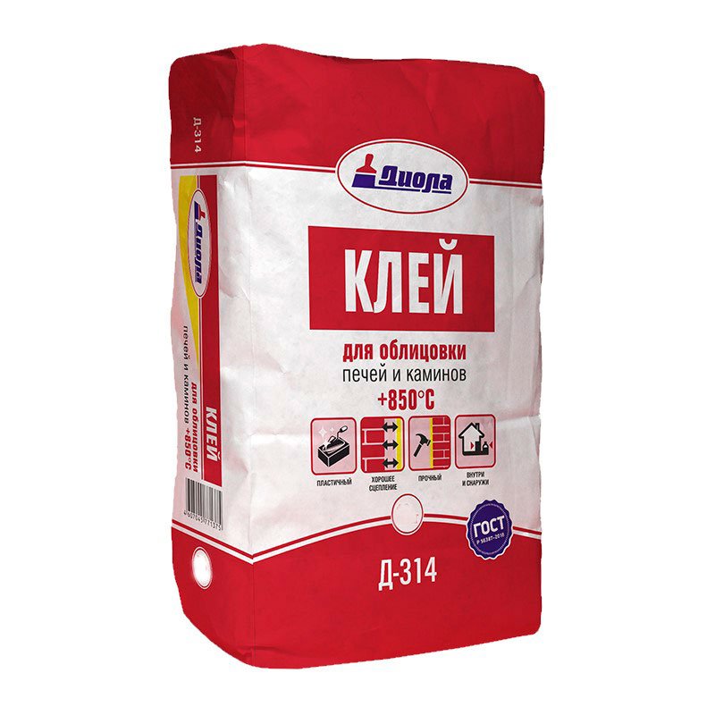 Клей д облиц. печ.и каминов Диола-314 +850С 5кг