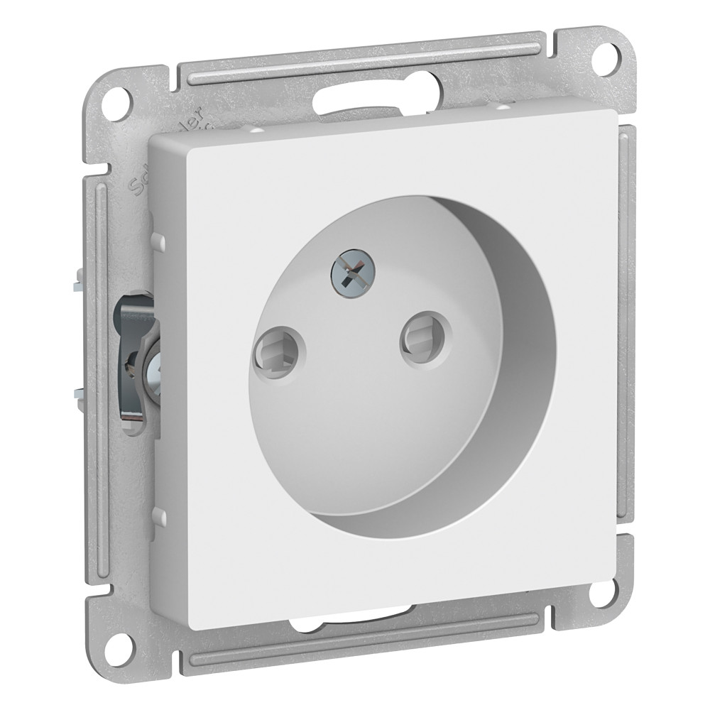 ATN000149 AtlasDesign белый Розетка СП 1м шторки 16А механизм SchE
