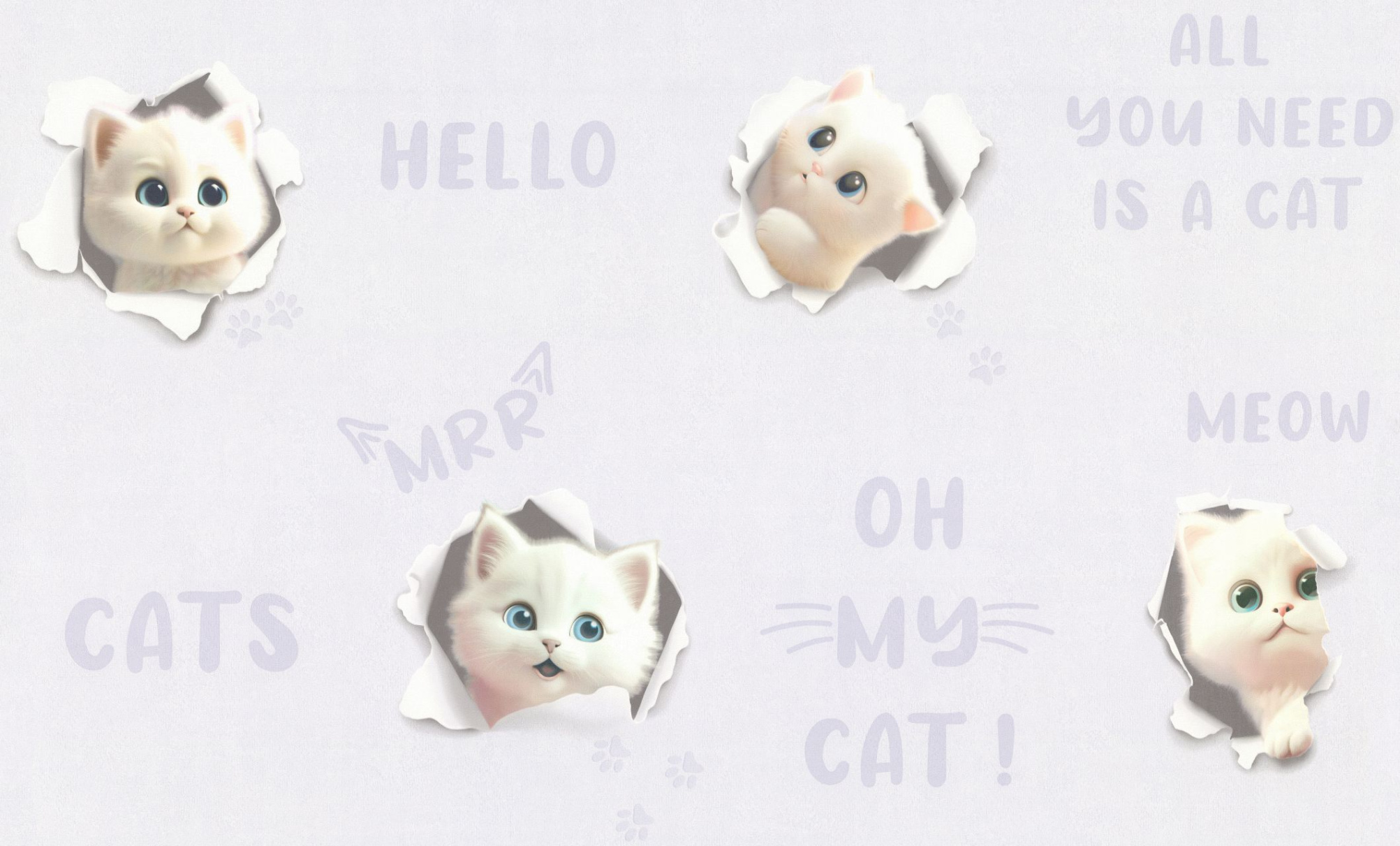 HC72285-56 Обои флизелиновые 3D Cats мотив фиолетовый 1,06х10,05м