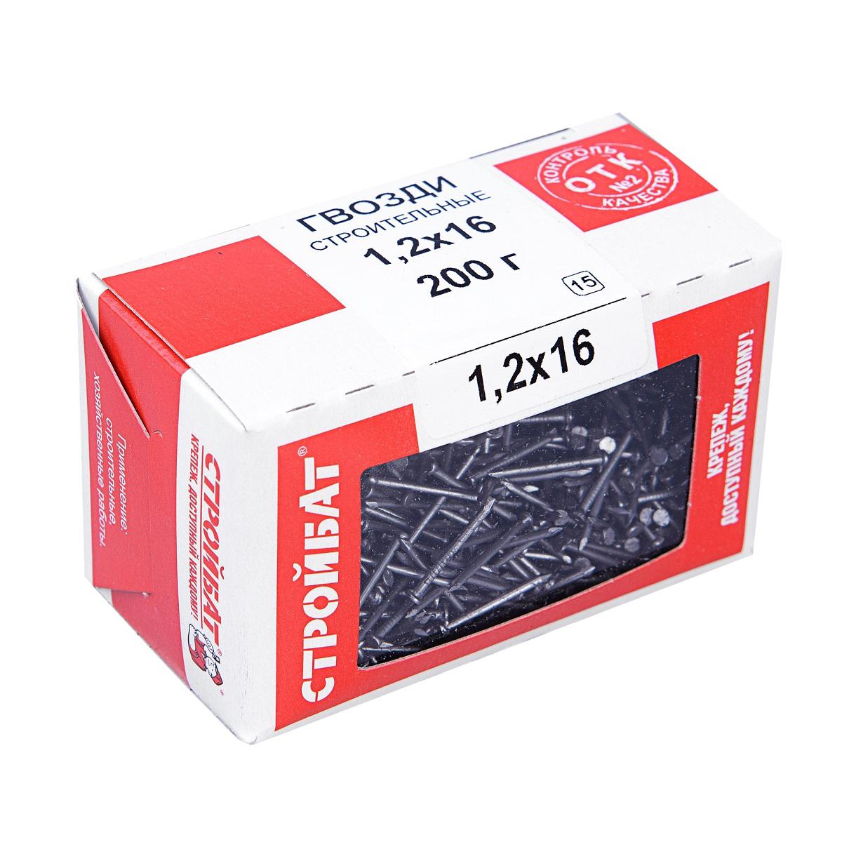 000141 Гвоздь строительный 1,2х16мм  (200 г) - пакет Э