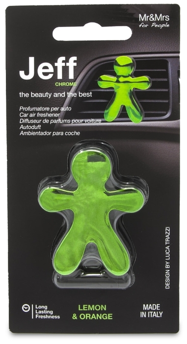 333485 Ароматизатор автомобильный JF Jeff Лимон и Апельсин, цв.зелёный