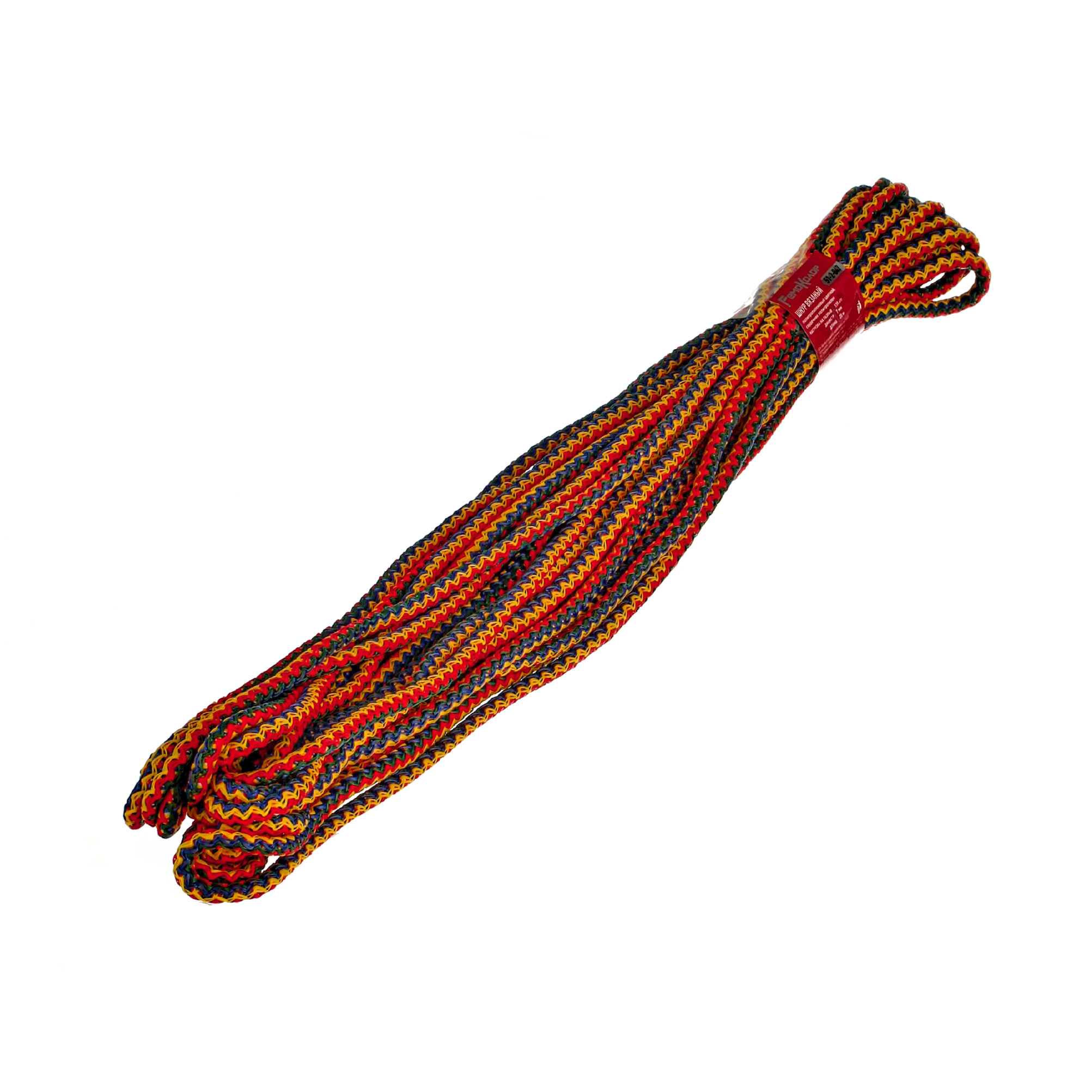 51-2-047 Шнур вязаный  полипропиленовый цветной, сердечник полипропилен, 130кгс , д.7мм, L20м