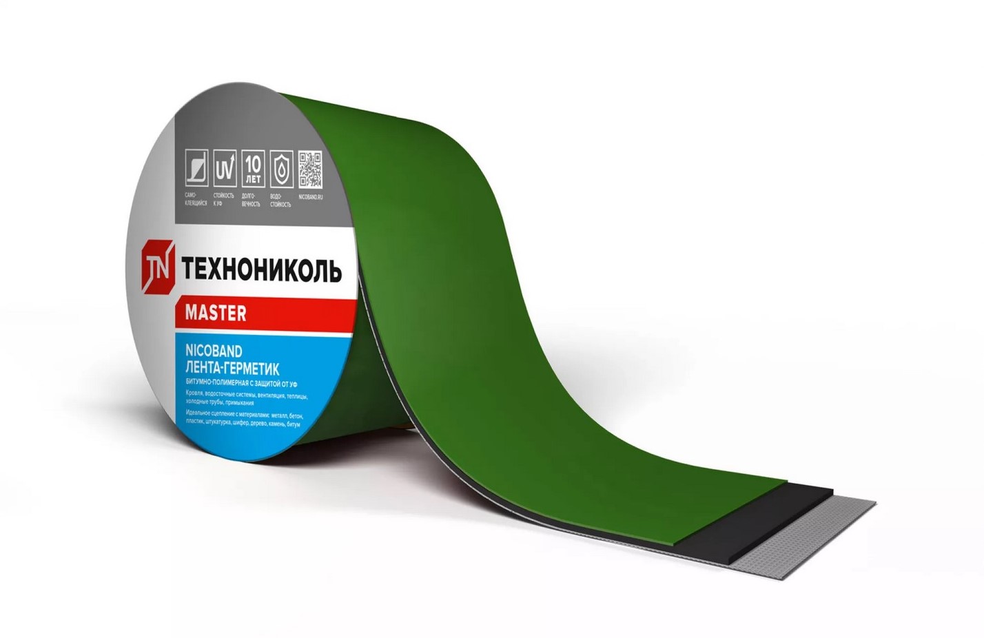 Лента гидроизоляционная NICOBAND 3мх10см зеленый