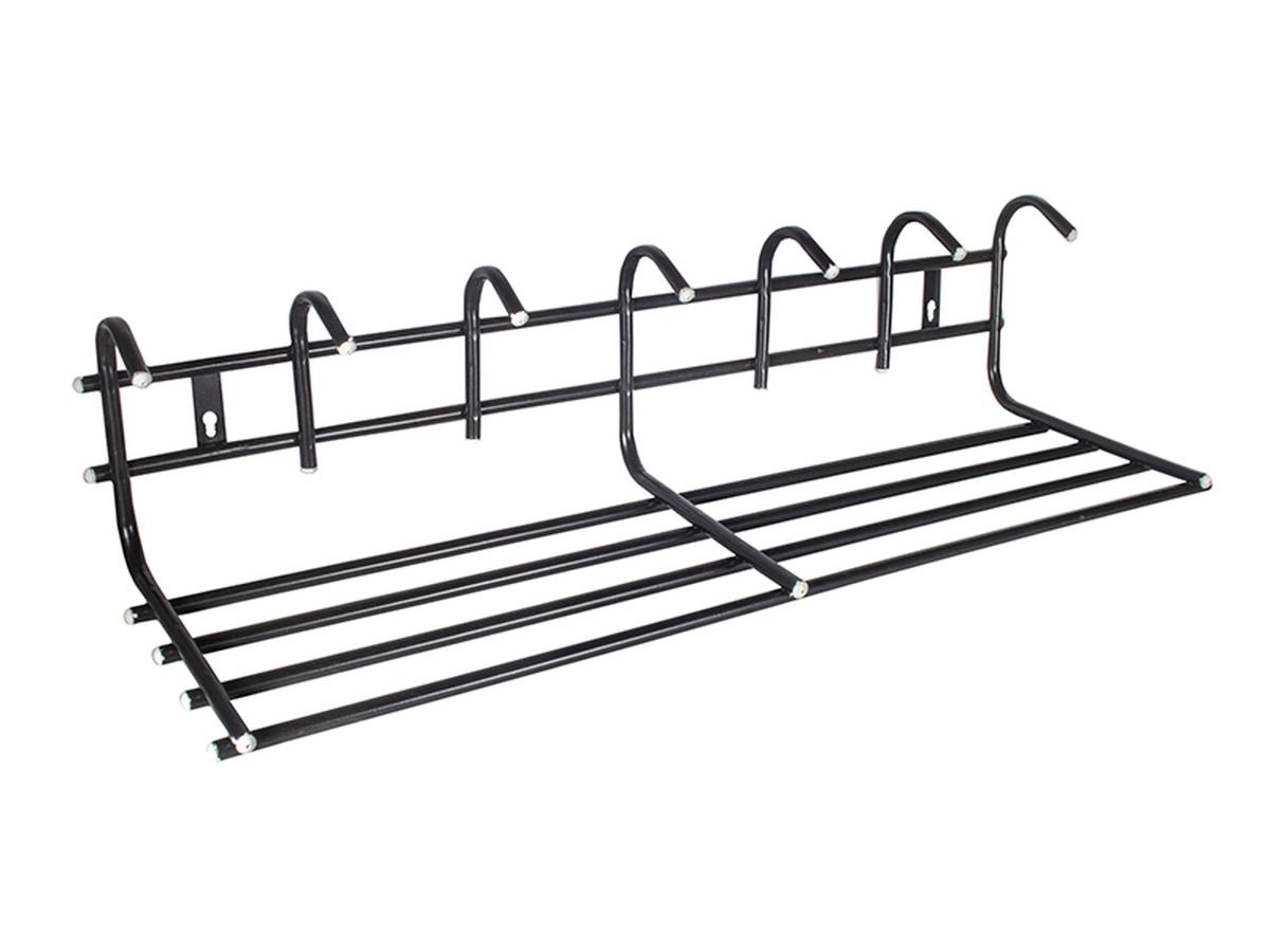 1208 Вешалка для одежды 7 крючков с полкой  (черный)