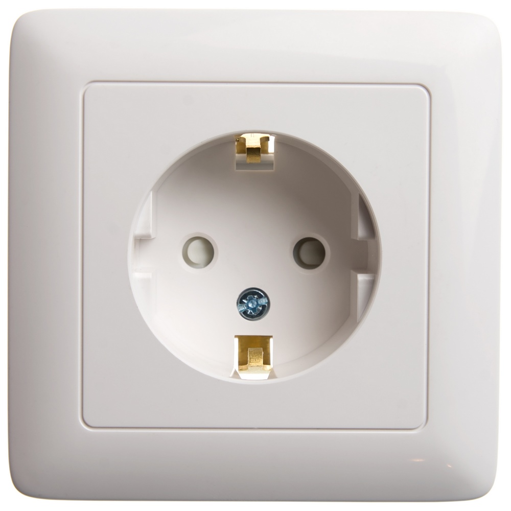 RS16-136-B Systeme Electric ХИТ белый в сборе Розетка СП 1м с-з шторки 16А 250В SchE