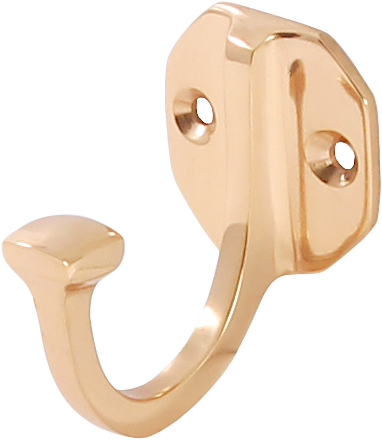 LKBR133 Крючок одинарный плоский, латунь