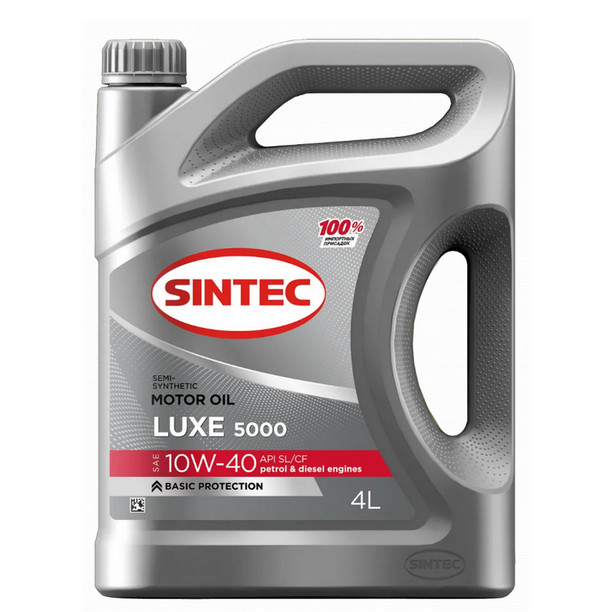 600232 Масло моторное 10W40 SINTEC LUXE 5000, SL-CF Полусинтетическое 4л