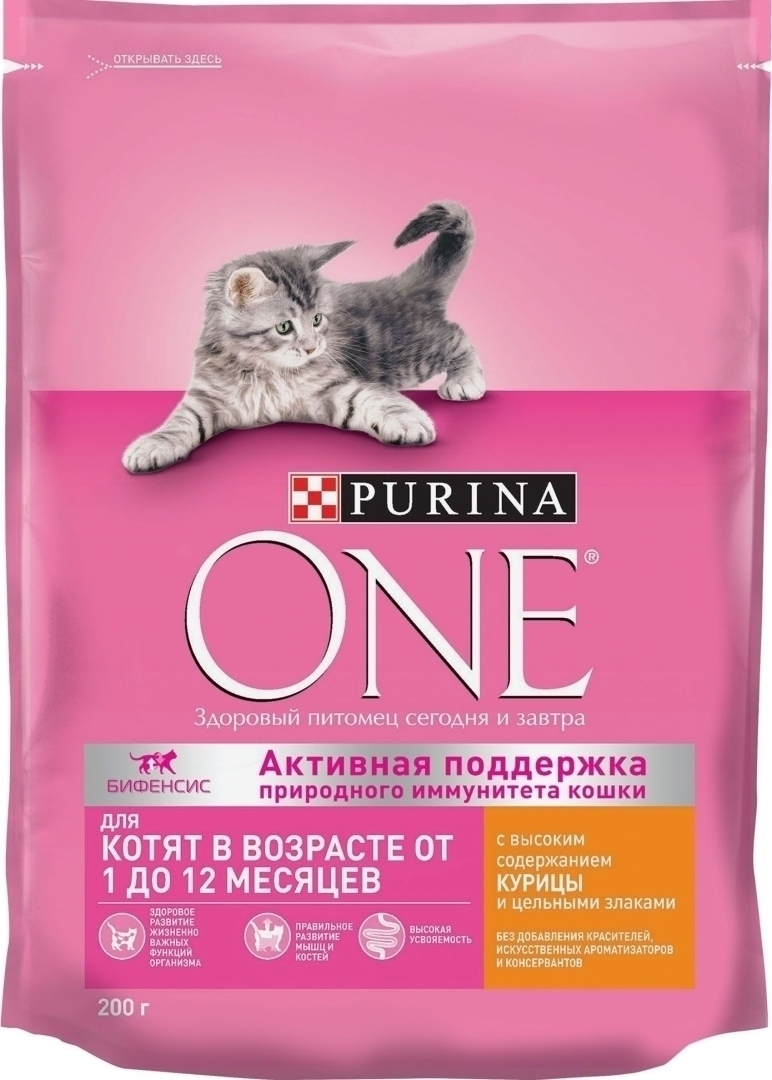 12562645 Корм сухой Purina ONE для котят Курица 200г