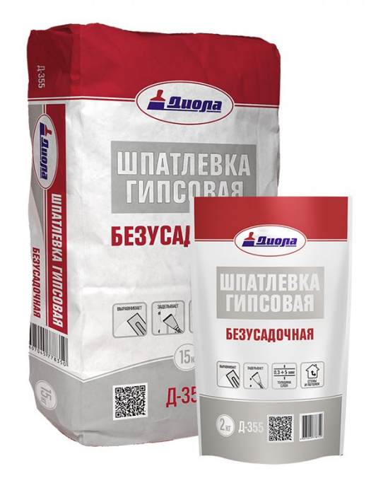 Шпатлевка  Диола гипсовая безусадочная Д-355, 2 кг, 15кг
