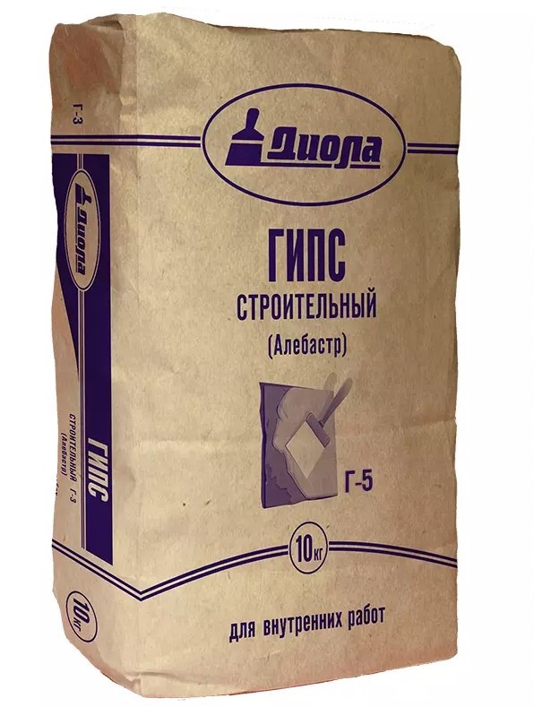 Алебастр Г-5 (гипс строительный)  10 кг Диола