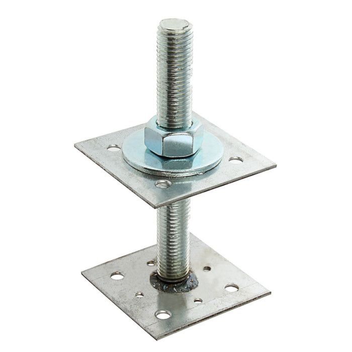 КР.092225 Лифт регулиров. 120х120х4,0мм со шпилькой М20 Н 200мм