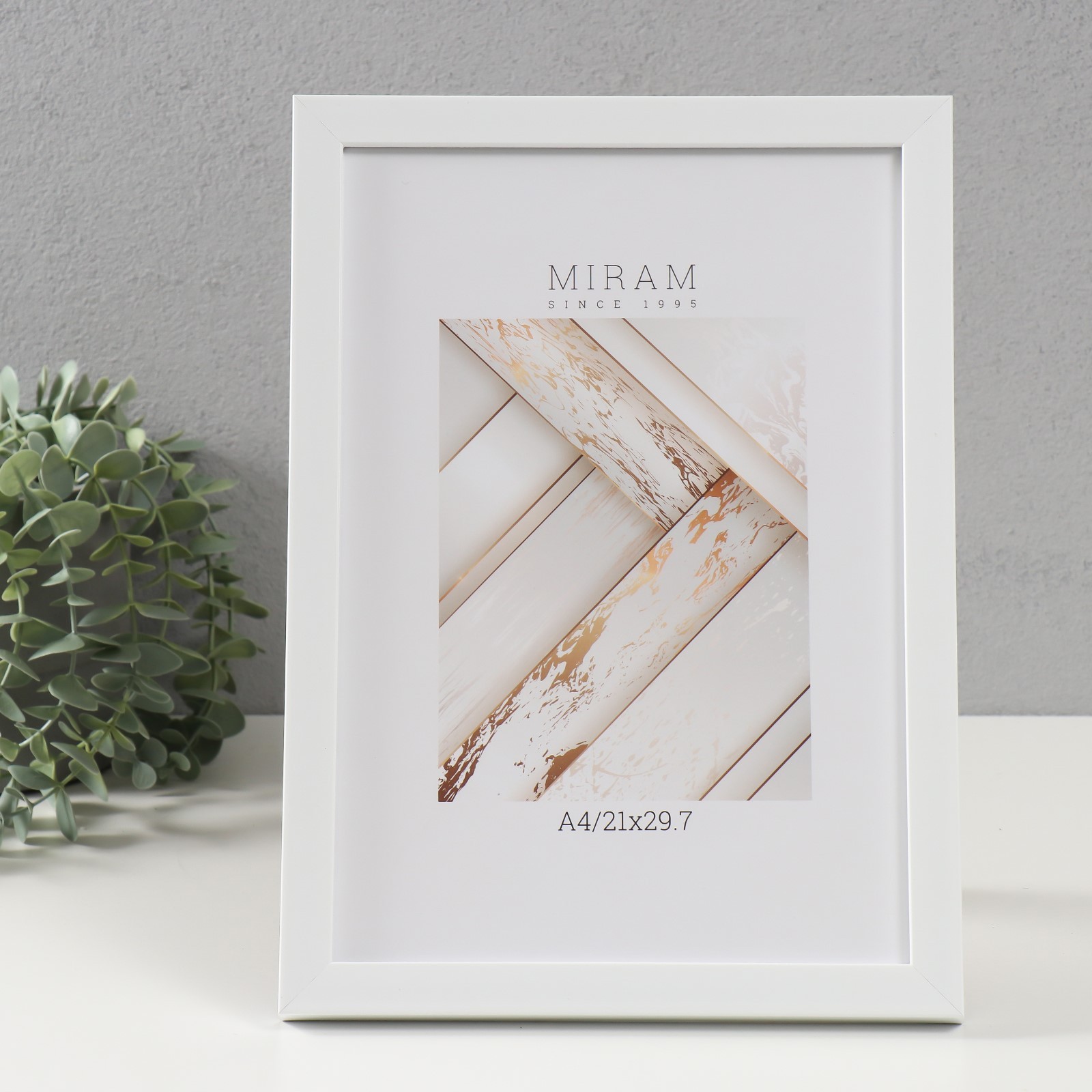 6893841 Фоторамка пластик со стеклом Gallery 21х29,7 см, цвет белый