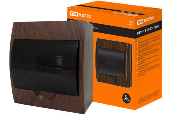 SQ0901-0021 Бокс ЩРН-П-8 модулей навесной пластик IP40 Эко (бук) TDM