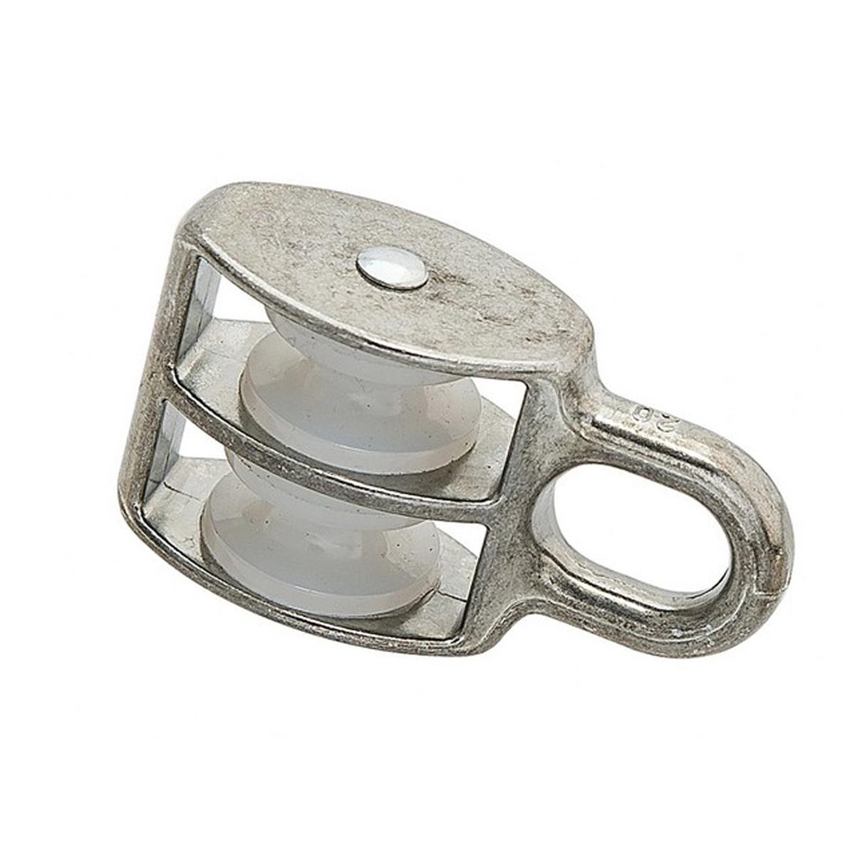 7-0017980 Блок для троса двойной оцинк. (нейлон.шкив) 30мм (1 шт) Э