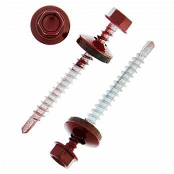 203581 Саморез КРсв. 4,8х35 RAL-3011 (тёмно-красн.) (60 шт) - ведро малое Э