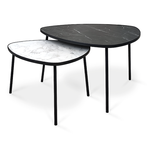 792614477 Комплект столиков LAKSI РУТА черный матовый-сабия-креатель