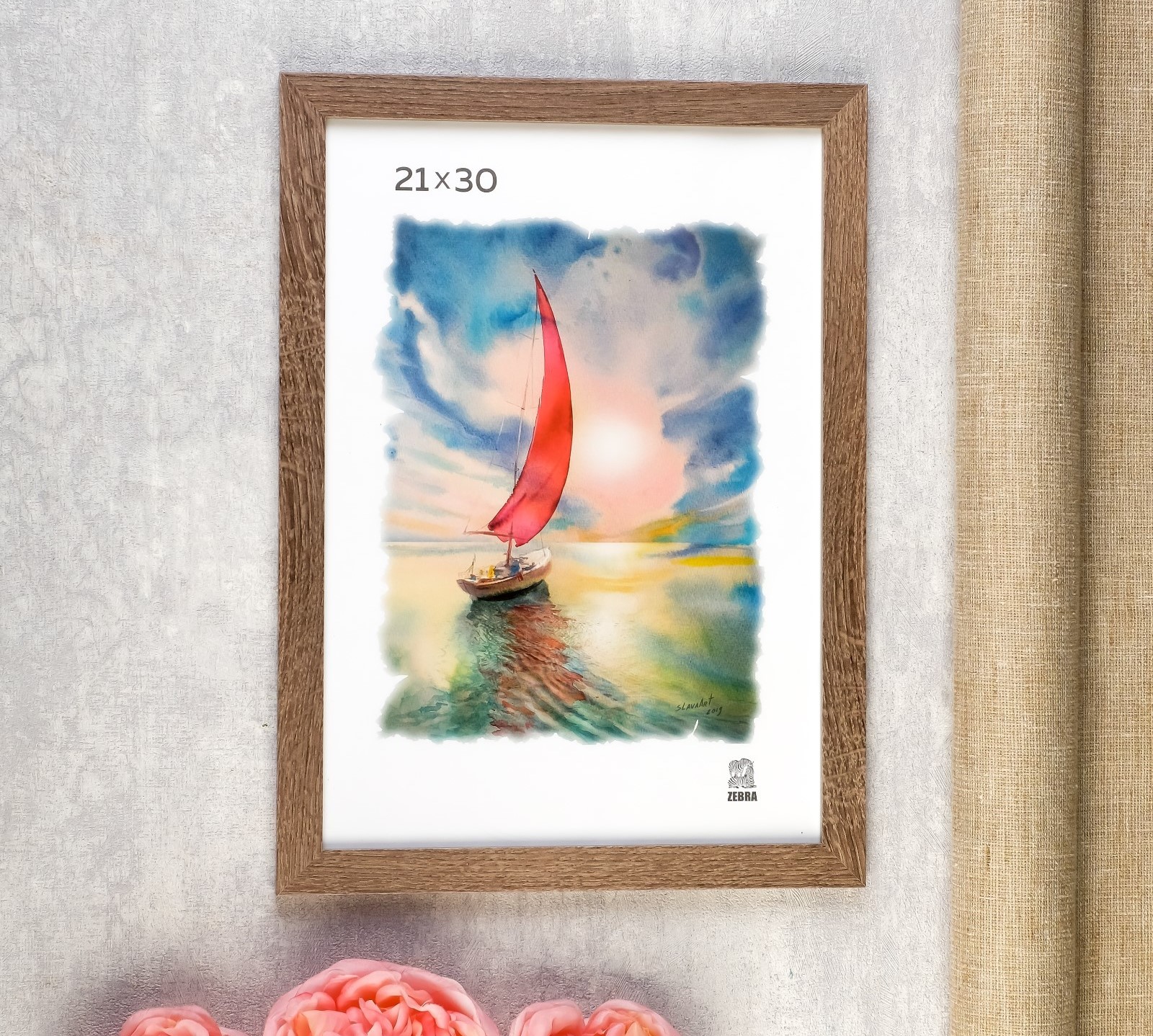 3839426 Фоторамка МДФ 21х30 см. цвет коричневый